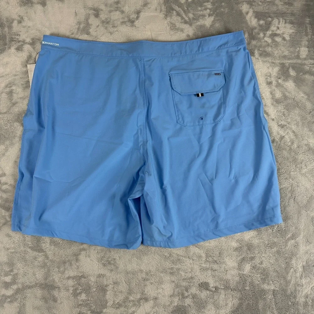 Hurley Men's Big & Tall Size 44 Bright Blue Solid Bermuda Trunks Shorts NWT $70 - Picture 6 of 7